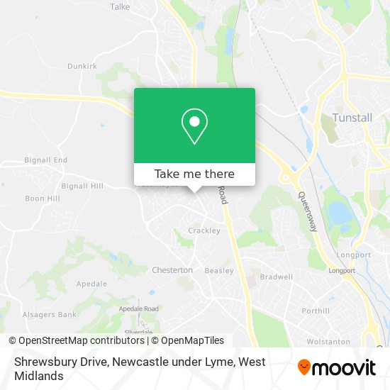 Shrewsbury Drive, Newcastle under Lyme map