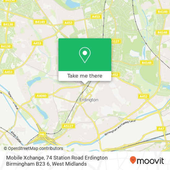 Mobile Xchange, 74 Station Road Erdington Birmingham B23 6 map