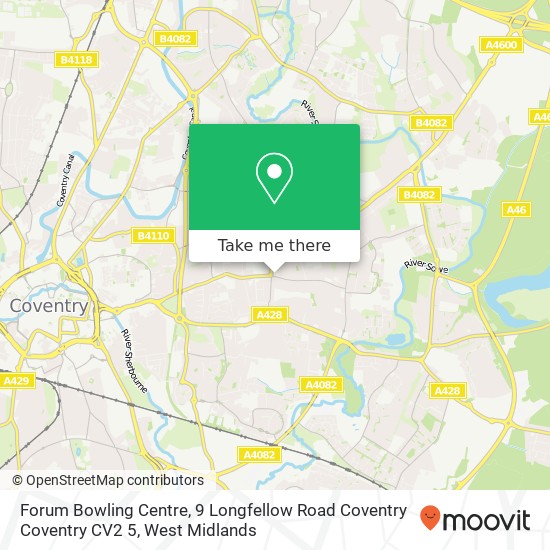Forum Bowling Centre, 9 Longfellow Road Coventry Coventry CV2 5 map