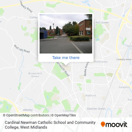 Cardinal Newman Catholic School and Community College map