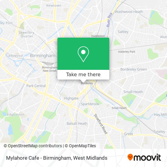 Mylahore Cafe - Birmingham map