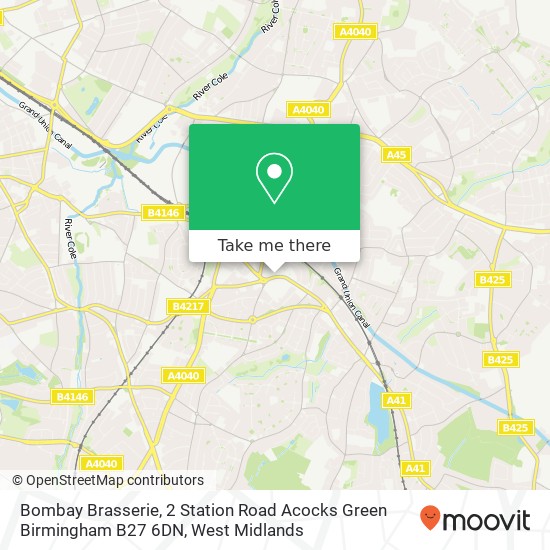 Bombay Brasserie, 2 Station Road Acocks Green Birmingham B27 6DN map