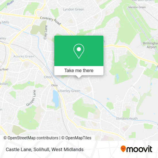 Castle Lane, Solihull map