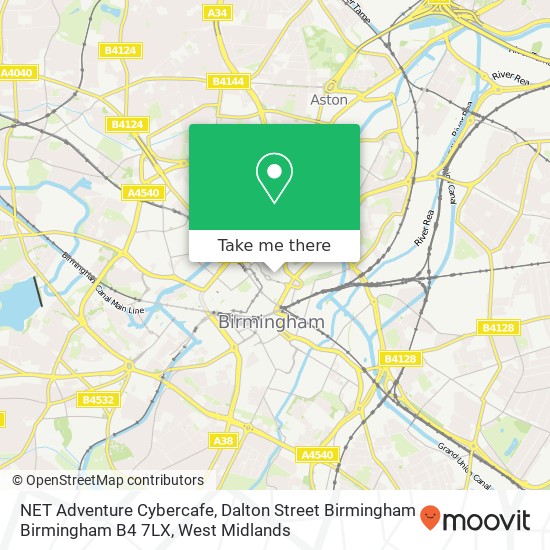 NET Adventure Cybercafe, Dalton Street Birmingham Birmingham B4 7LX map