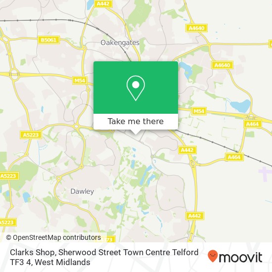 Clarks Shop, Sherwood Street Town Centre Telford TF3 4 map