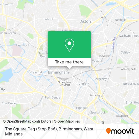 The Square Peg (Stop Bs6), Birmingham map