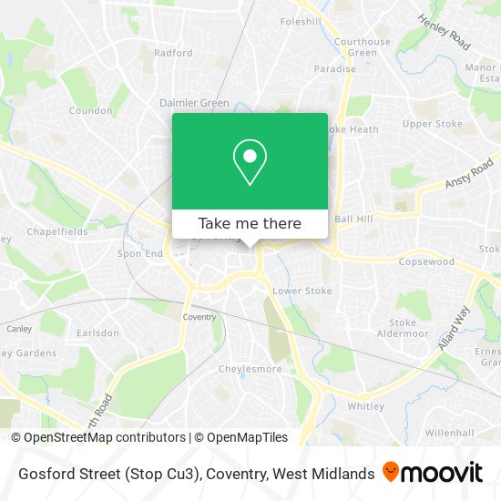 Gosford Street (Stop Cu3), Coventry map