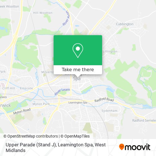 Upper Parade (Stand J), Leamington Spa map