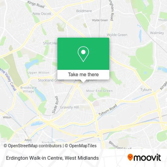 Erdington Walk-in Centre map