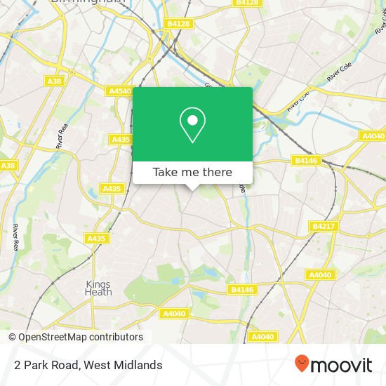 2 Park Road, Sparkhill Birmingham map