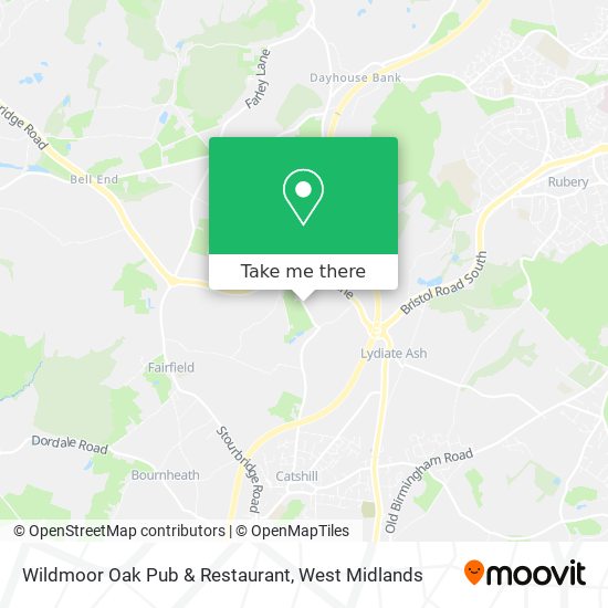 Wildmoor Oak Pub & Restaurant map