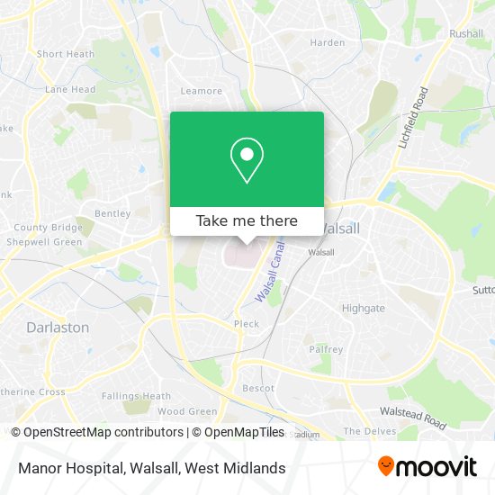 Manor Hospital, Walsall map