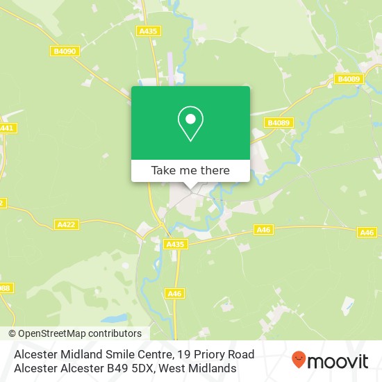 Alcester Midland Smile Centre, 19 Priory Road Alcester Alcester B49 5DX map