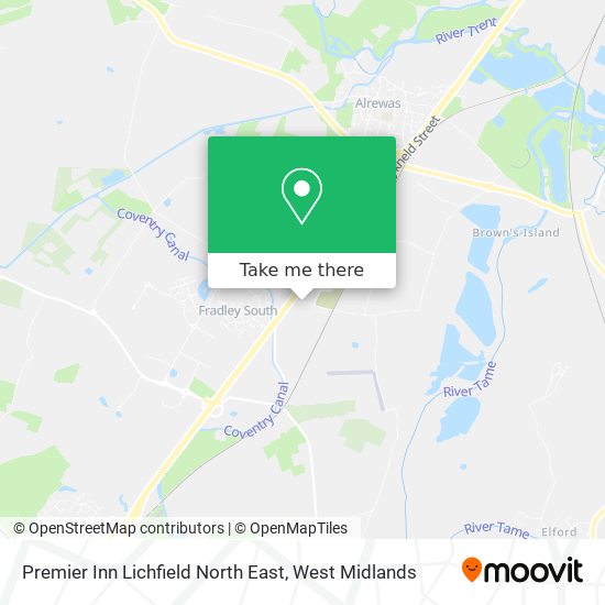 Premier Inn Lichfield North East map