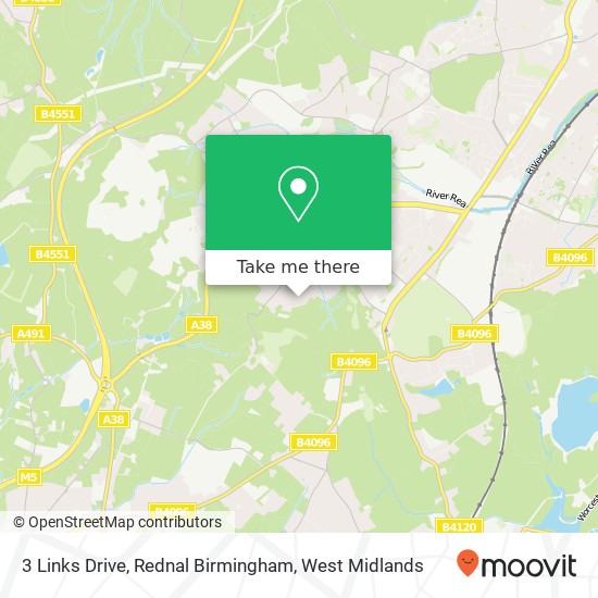 3 Links Drive, Rednal Birmingham map