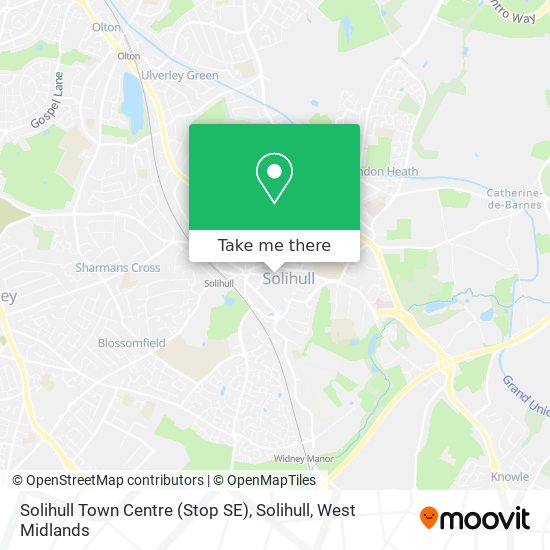 Solihull Town Centre (Stop SE), Solihull map