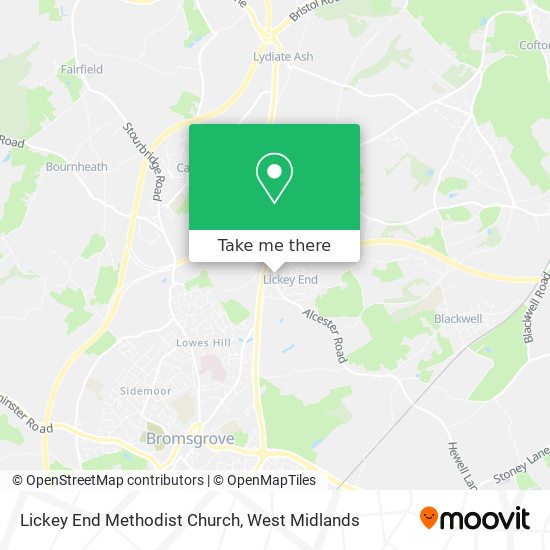 Lickey End Methodist Church map