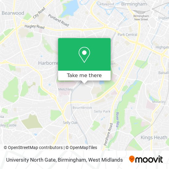 University North Gate, Birmingham map