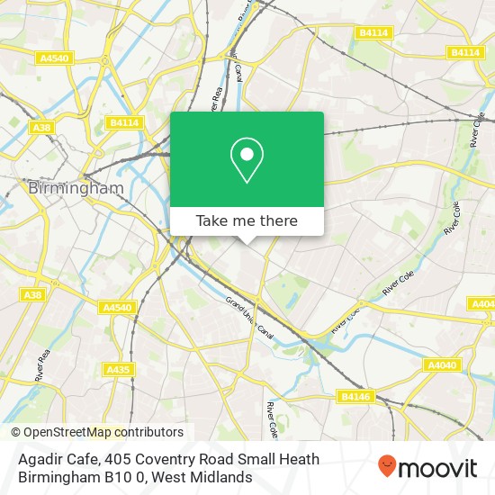 Agadir Cafe, 405 Coventry Road Small Heath Birmingham B10 0 map