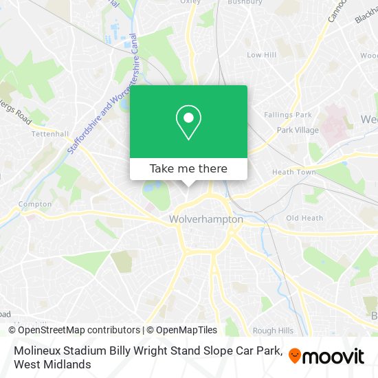 Molineux Stadium Billy Wright Stand Slope Car Park map
