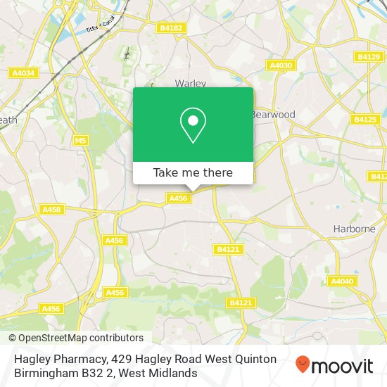 Hagley Pharmacy, 429 Hagley Road West Quinton Birmingham B32 2 map