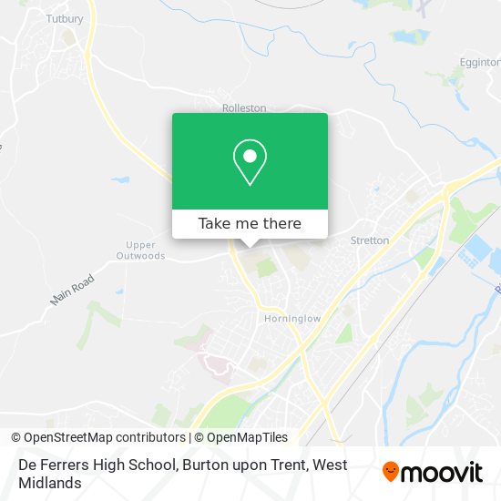 De Ferrers High School, Burton upon Trent map