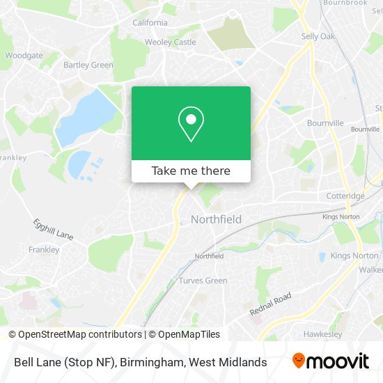 Bell Lane (Stop NF), Birmingham map