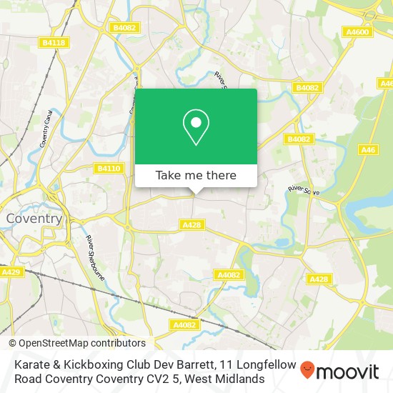 Karate & Kickboxing Club Dev Barrett, 11 Longfellow Road Coventry Coventry CV2 5 map