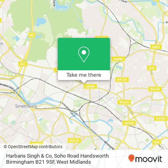 Harbans Singh & Co, Soho Road Handsworth Birmingham B21 9SF map