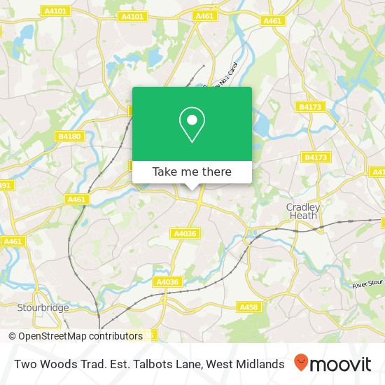 Two Woods Trad. Est. Talbots Lane map