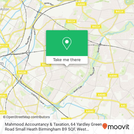 Mahmood Accountancy & Taxation, 64 Yardley Green Road Small Heath Birmingham B9 5QF map