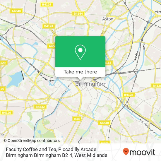 Faculty Coffee and Tea, Piccadilly Arcade Birmingham Birmingham B2 4 map