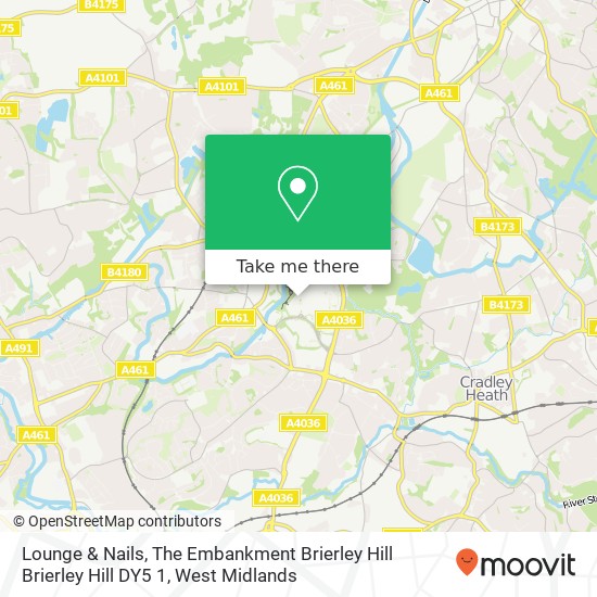 Lounge & Nails, The Embankment Brierley Hill Brierley Hill DY5 1 map