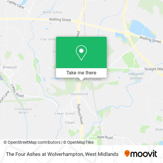 The Four Ashes at Wolverhampton map