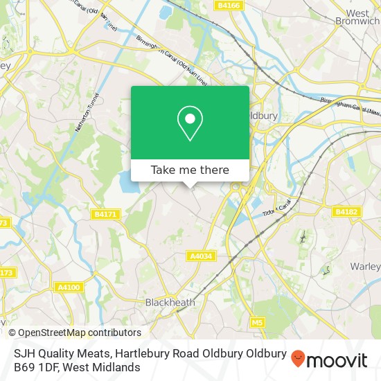 SJH Quality Meats, Hartlebury Road Oldbury Oldbury B69 1DF map