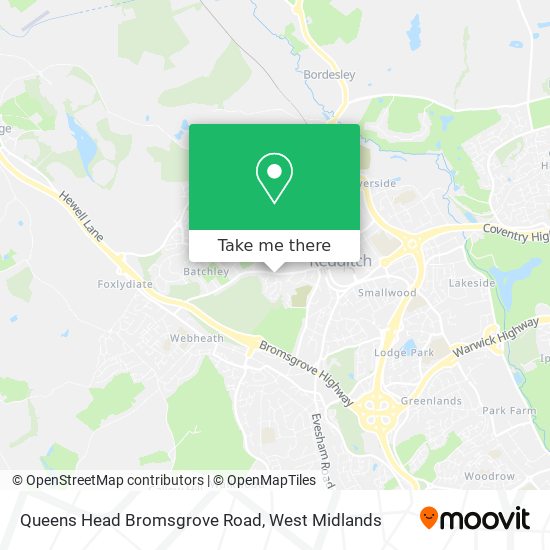 Queens Head Bromsgrove Road map