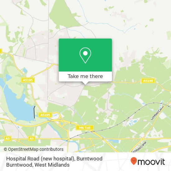 Hospital Road (new hospital), Burntwood Burntwood map