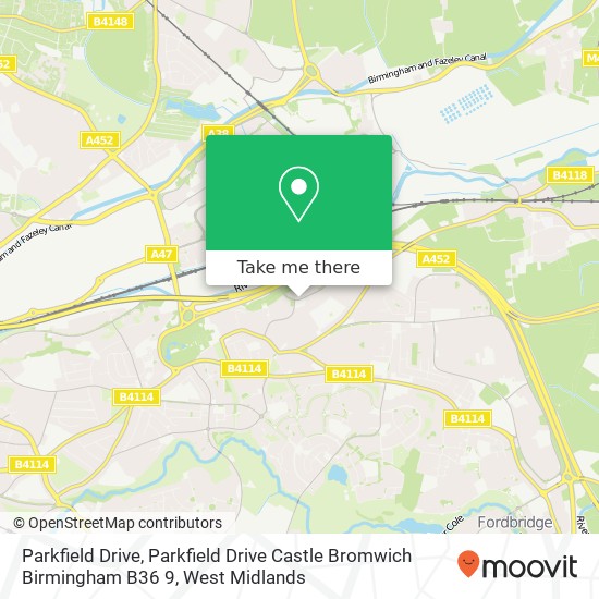 Parkfield Drive, Parkfield Drive Castle Bromwich Birmingham B36 9 map