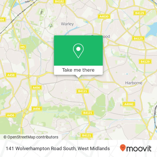 141 Wolverhampton Road South, Harborne Birmingham map