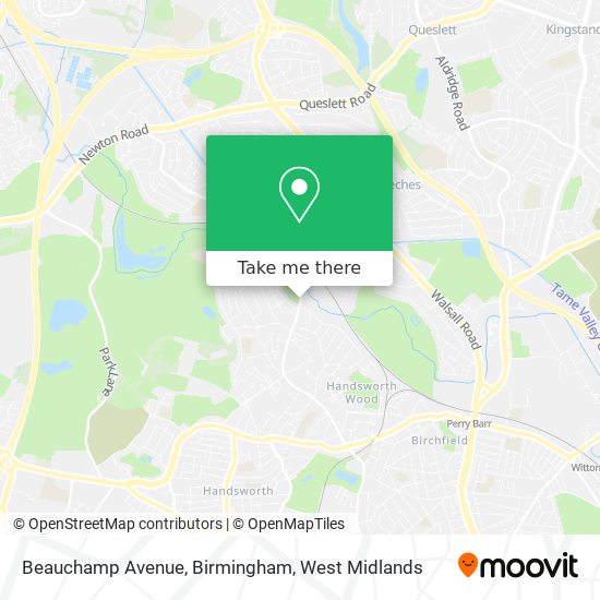 Beauchamp Avenue, Birmingham map