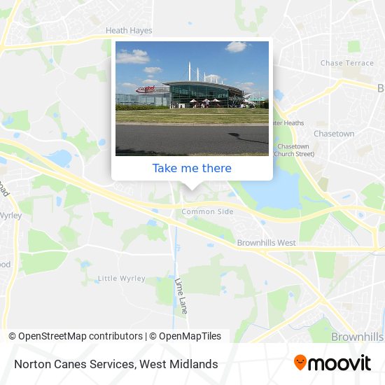 Norton Canes Services map