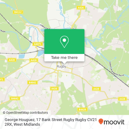 George Houguez, 17 Bank Street Rugby Rugby CV21 2RX map