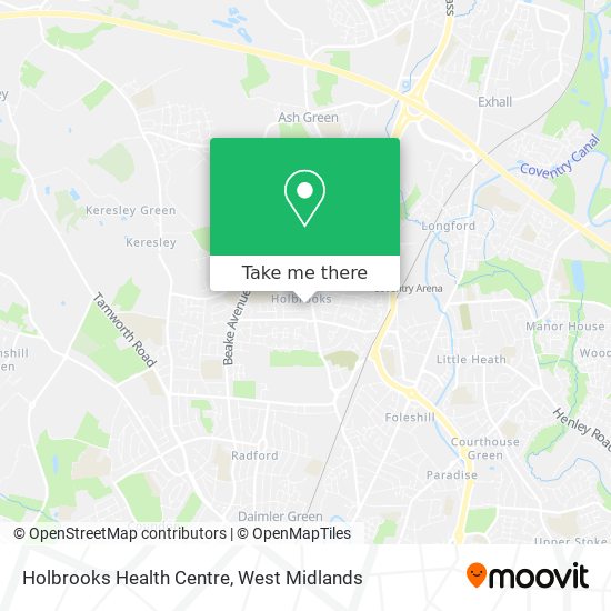 Holbrooks Health Centre map