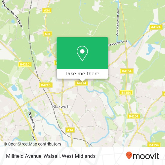 Millfield Avenue, Walsall map