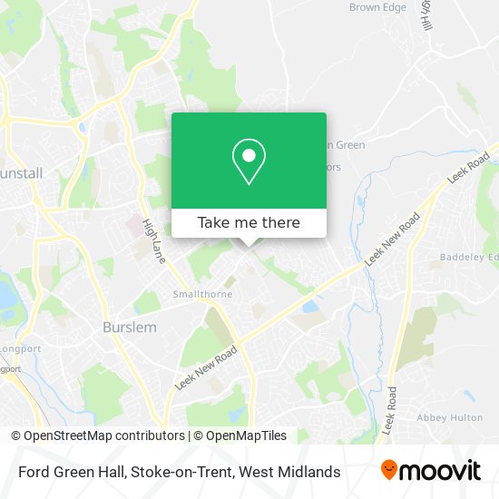 Ford Green Hall, Stoke-on-Trent map
