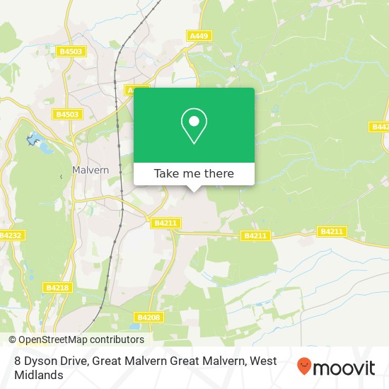 8 Dyson Drive, Great Malvern Great Malvern map