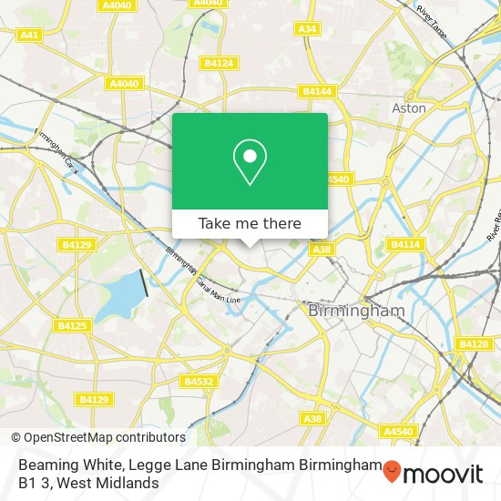 Beaming White, Legge Lane Birmingham Birmingham B1 3 map