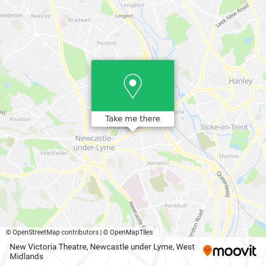 New Victoria Theatre, Newcastle under Lyme map