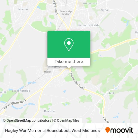 Hagley War Memorial Roundabout map