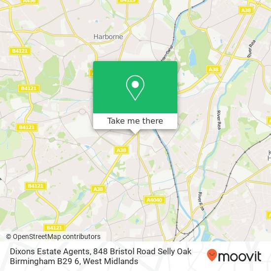 Dixons Estate Agents, 848 Bristol Road Selly Oak Birmingham B29 6 map